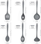 Culinary Couture Grey Silicone Kitchen Utensils Set of 6, Non-Stick - Image 3