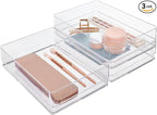 STORi SimpleSort 3-Piece Stackable Clear Drawer Organizer Set | 9" x 6" x 2" by STORi