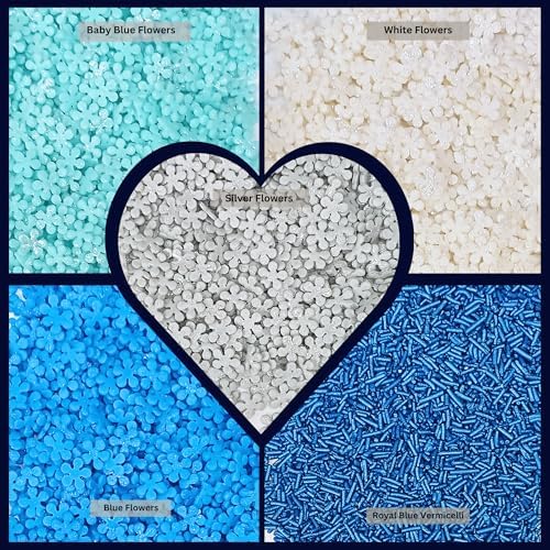 Confect Christmas Sprinkles | Mix Blue Silver & White Snowflake Sprinkles | Navy Blue Jimmies | Frozen Sprinkles | Cake Decorating Sprinkles - 5 Oz - Image 2