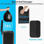 BestMassage 13 Gallon Stainless Steel Trash Can - Image 4