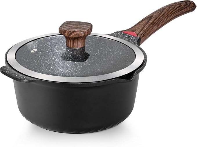 VINCHEF Nonstick Stockpot With Lid 4 Quart, Large Saucepan with Stay Cool Handle by VINCHEFMeetBetterLife