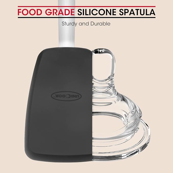 Unicook 4 Pack Flexible Silicone Spatula, 600F Heat Resistant, Crepes and More - Image 9