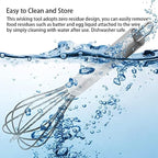 Silicone Whisk set of 3, 8+10+12in Kitchen Balloon Wire Whisks, Hand Egg Mixer - Image 6