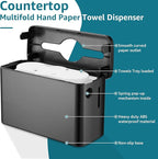 Multifold Paper Towel Dispenser Countertop, Heavy Duty Wide-Design, 300-Sheet - Image 6