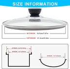 Glass Lid for Frying Pan Tempered Glass Pot Lid - Image 3