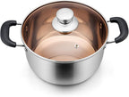 P&P CHEF 6 Qt Stockpot with Lid, Stainless Steel Cooking Stock Pot by PPCHEF