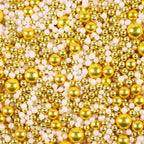 Gold Sprinkles for Cake Decorating White Pearls Sugar Metallic Sprinkles Cupcake Cookies Ice Cream Toppings 4.23 Ounces Cake Decorations Baking Perfect for Wedding New Year’S Eve Christmas Party - Image 3