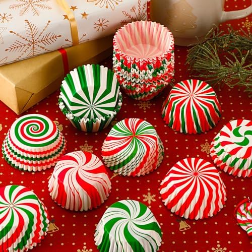 SANNIX 450pcs Christmas Cupcake Liners, Xmas Candy Pattern Baking Cups Cupcake Wrappers Paper Wraps Muffin Liners for Christmas Holiday Birthday PartyCandy Cake Decorations Supplies, 9 Designs - Image 3