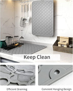 AMOAMI-Dish Drying Mats for Kitchen Counter-Silicone Dish Drying Mat-Kitchen - Image 3
