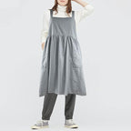 Uaussi Cotton Linen Apron Cross Back Work Apron - Image 7
