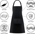 Jubatus 2 Pack Bib Aprons with 2 Pockets Cooking Chef Kitchen Apron - Image 6