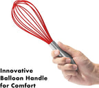 OYV 10-Inch Red Silicone Whisk, Heat Resistant 480°F Kitchen Whisk - Image 3