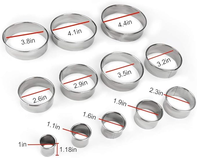 12 Pieces Round Cookie Biscuit Cutter Set, Graduated Circle Pastry Cutters - Image 3