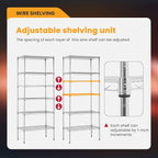 BestOffice Adjustable Wire Shelving Storage Shelves Heavy Duty Shelving Unit - Image 5