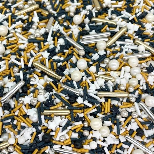 Sprinkles | 4 oz | Gold and silver sprinkles | Metallic sprinkles | New year sprinkles | Glamour sprinkles | Sprinkle mix | Manvscakes - Image 2
