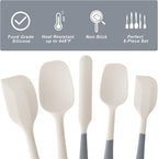 Silicone Spatula Set, 5 Piece Food Grade Rubber Spatulas - Image 3