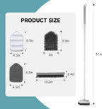 nacena Shower Scrubber with Long Handle, 4 in 1 Tile Tub Scrubber Brush with 3 - Image 2