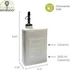 Fox Run White Ceramic Oil Can, 17 oz/500 ML Olive Oil Dispenser - Image 6
