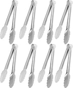 8 Pack Serving Tongs XEVOM Kitchen Tongs, Buffet Tongs, Stainless Steel Food by XEVOM