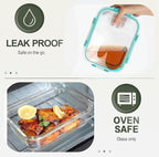 KOMUEE 10 Packs 30 oz Glass Meal Prep Containers, Glass Food Storage Containers - Image 4