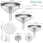 Toncoo 3 Pack Stainless Steel Funnels - Image 2