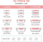 34pcs Glass Food Storage Containers - Image 2