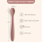 Silicone Baby Feeding Spoons, Training Spoon Self-feeding, First Stage Infant - Image 2