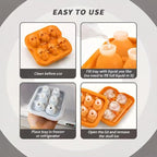 Skull Ice Cube Mold, 6-Cavity Silicone Ice Tray - Image 6