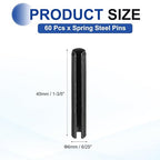 MECCANIXITY 60Pcs Slotted Split Roll Pins 6/25 Inch Dia. 1-3/5 Inch Length 65Mn - Image 2