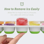 ChefAide Ice Cube Tray with Lid, 4 Packs 56 Cubes Durable Stackable Ice Cube - Image 2