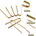 150 Pieces Mini Bamboo Disposable Tongs 4 Inch Bamboo Toast Tong Wooden Cooking - Image 3