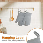 AUAUY Oven Mitts with 2 Potholders, Silicone Oven Gloves Heat Resistant 464°F - Image 5