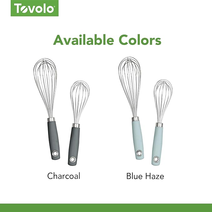 Tovolo Wire Whisk Set of 2 for Baking Cooking Mixing Whisking, 10” & 12” Inch - Image 6