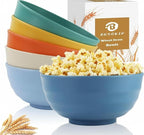 Wheat Straw Bowls 60 OZ, Unbreakable Large Salad Bowls Set of 6, Plastic by BUSOKIP