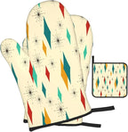 Mid Century Modern Oven Mitts and Pot Holders Set Heat Resistant Non Slip Set - Image 2