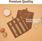 Folkulture Pot Holders for Kitchen | Pack of 2 Ribbed Soft Silicone Hot Pads - Image 4