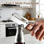 Premium Vegetable Peeler with Wooden Handle and Bottle Opener, 2-In-1 Stainless - Image 4