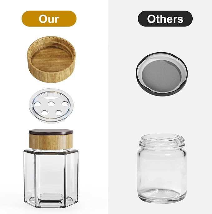 Vetacsion Set of 18 Magnetic Glass Spice Tins - Image 5