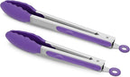 2 Pack Silicone Kitchen Tongs – 9" & 12" Set, Heat Resistant up to 500°F by ALLWIN-HOUSEWARE