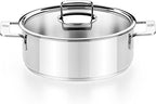 BRA COOKWARE Signature Stainless Steel Stock Pot w/Glass Lid | 8 Inch 2.4 Quart by BRACookware