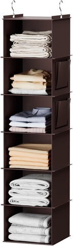 YOUDENOVA Hanging Closet Organizer, 6-Shelf Closet Hanging Storage Shelves by YOUDENOVA