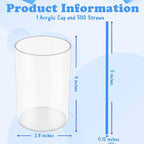 500 Pcs Royal Blue Coffee Stir Sticks Set Acrylic Coffee Stirrers Holder Dark - Image 2
