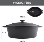 5.5 Quart Oval Cast Iron Dutch Oven Pot - Image 3