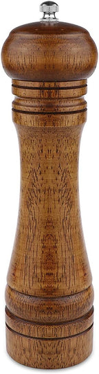 Pepper Grinder - 8 inch Pepper Mill Oak Wooden Pepper Mill Grinder Refillable by Powstro