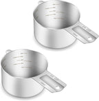 2PCS 3/4Cup Single Measuring Cup, Etched Inner Scale Stainless Steel Measure by BERYLER