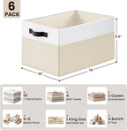 Criusia 6 Pack Large Toy Box Chest, Collapsible Sturdy Toy Storage Organizer - Image 2