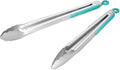 304 Stainless Steel Kitchen Cooking Tongs, Aqua Sky by ALLWIN-HOUSEWARE