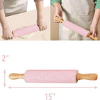 Silicone Rolling Pin for Baking, 15Inch Pastry Dough Roller - Image 5