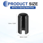 MECCANIXITY 60Pcs Slotted Split Roll Pins 6/25 Inch Dia. 12/25 Inch Length 65Mn - Image 2