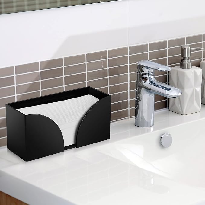 4Pack Paper Towel Dispenser Countertop Black Acrylic Paper Towel Holder - Image 4